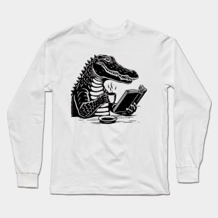 Funny Bookworm Alligator Vintage Long Sleeve T-Shirt